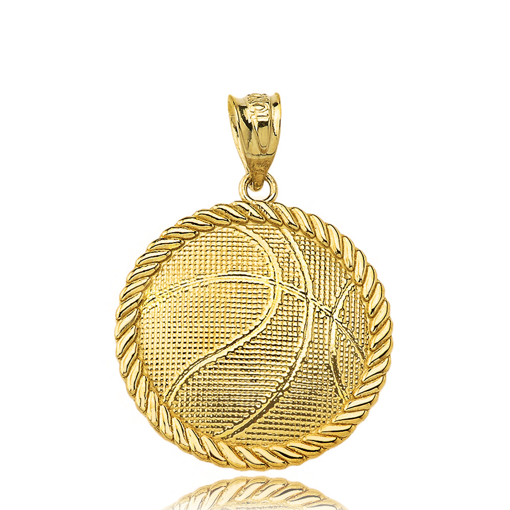 Gold Basketball Pendant Necklace, view 4
