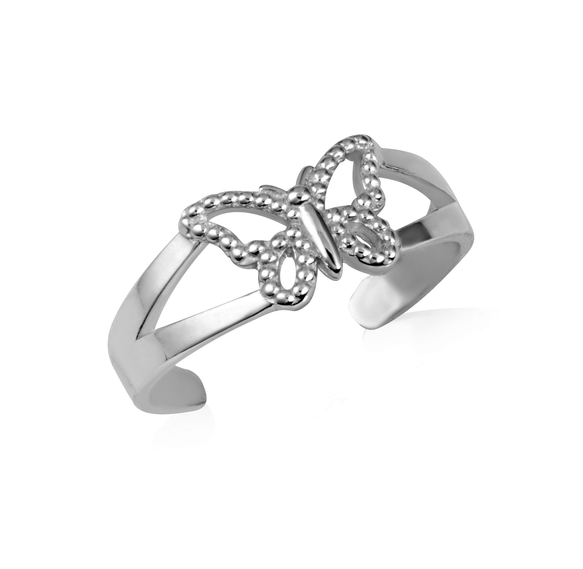 Gold Beaded Butterfly Toe Ring, view 3