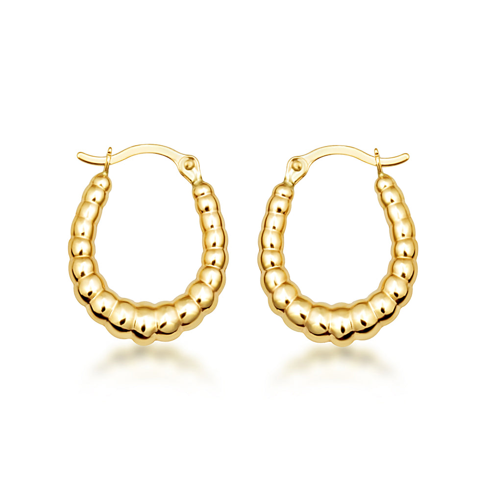 Gold Beaded Hoop Earrings