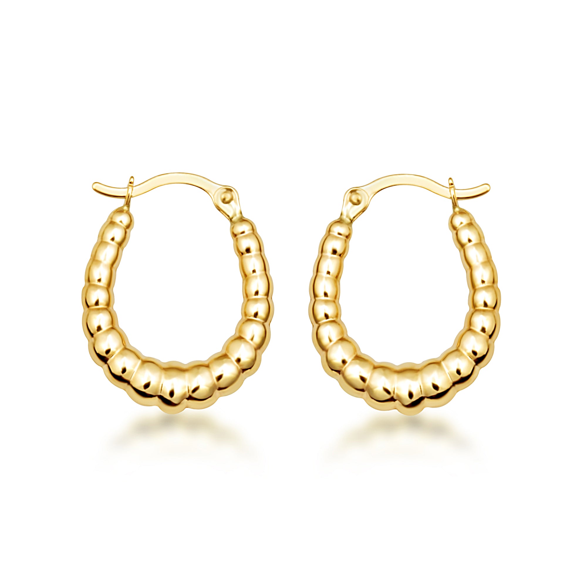 Gold Beaded Hoop Earrings