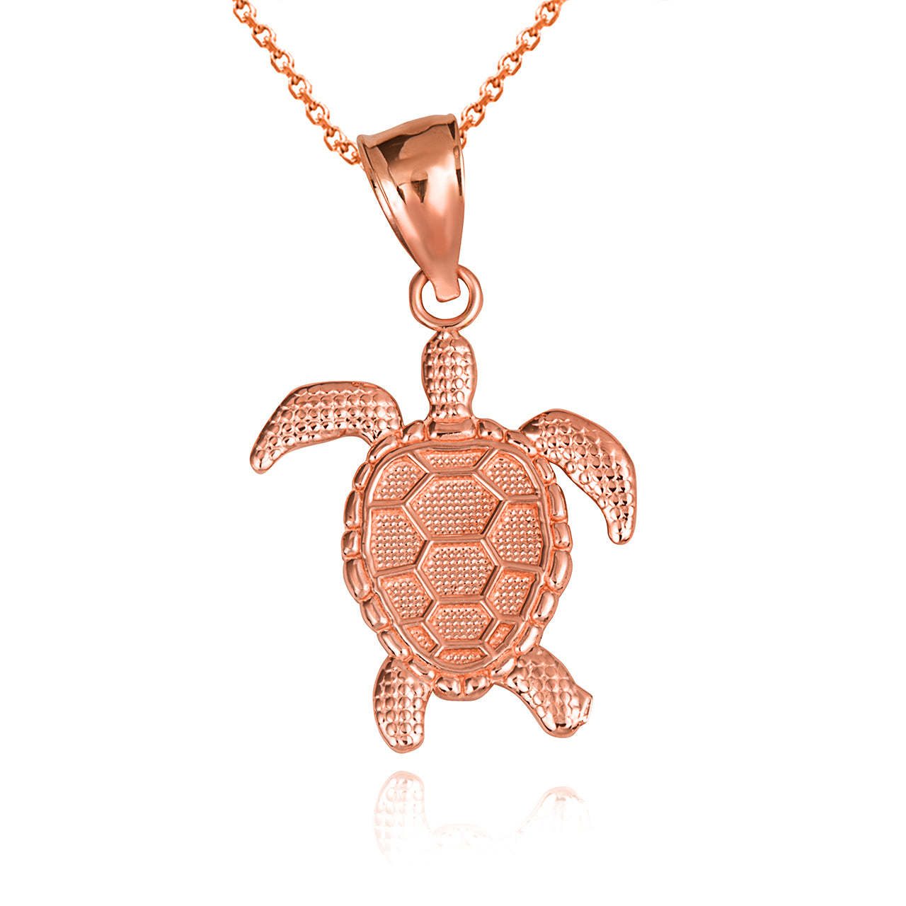 Gold Beaded Sea Turtle Ocean Pendant Necklace, view 8