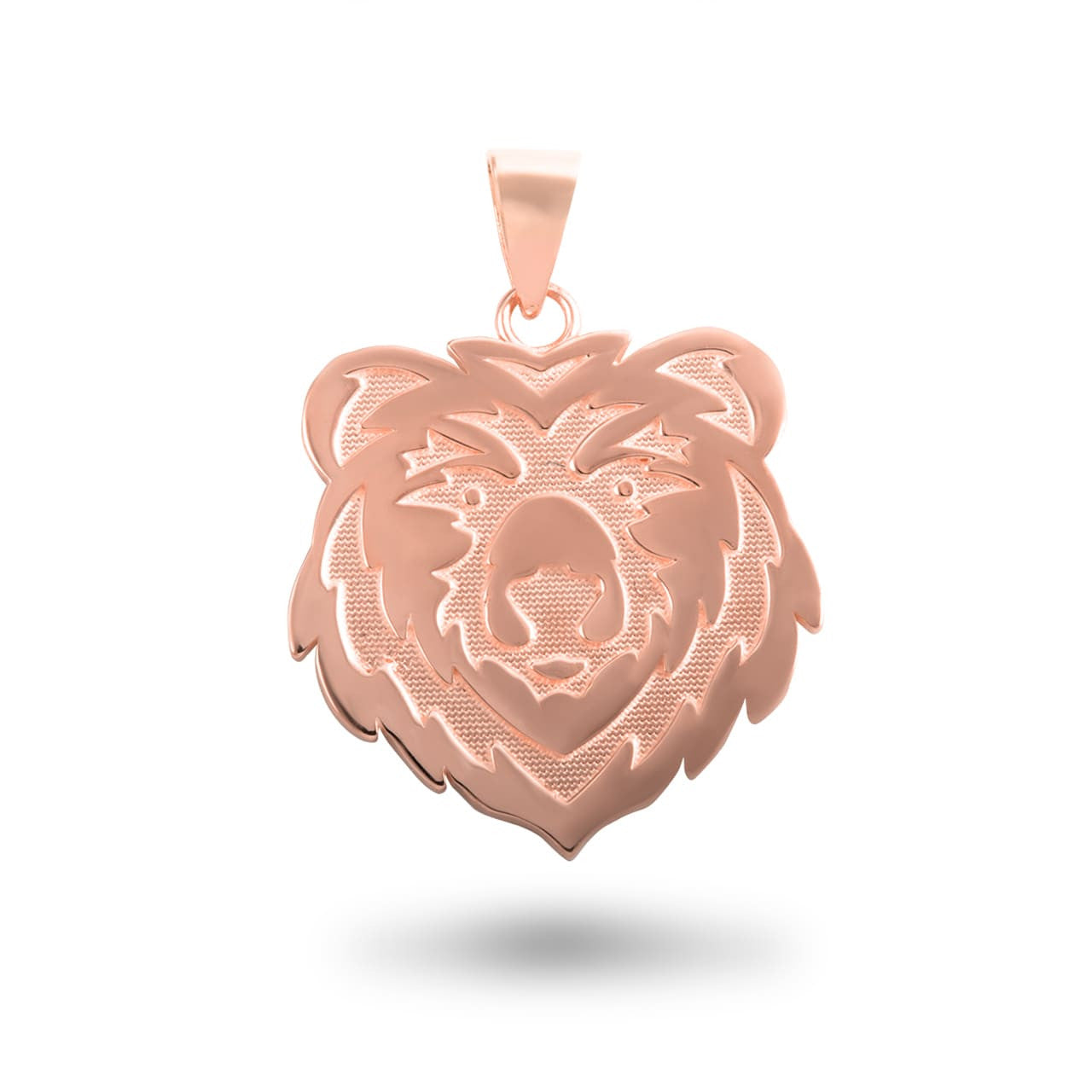 Gold Bear Head Pendant Necklace, view 6