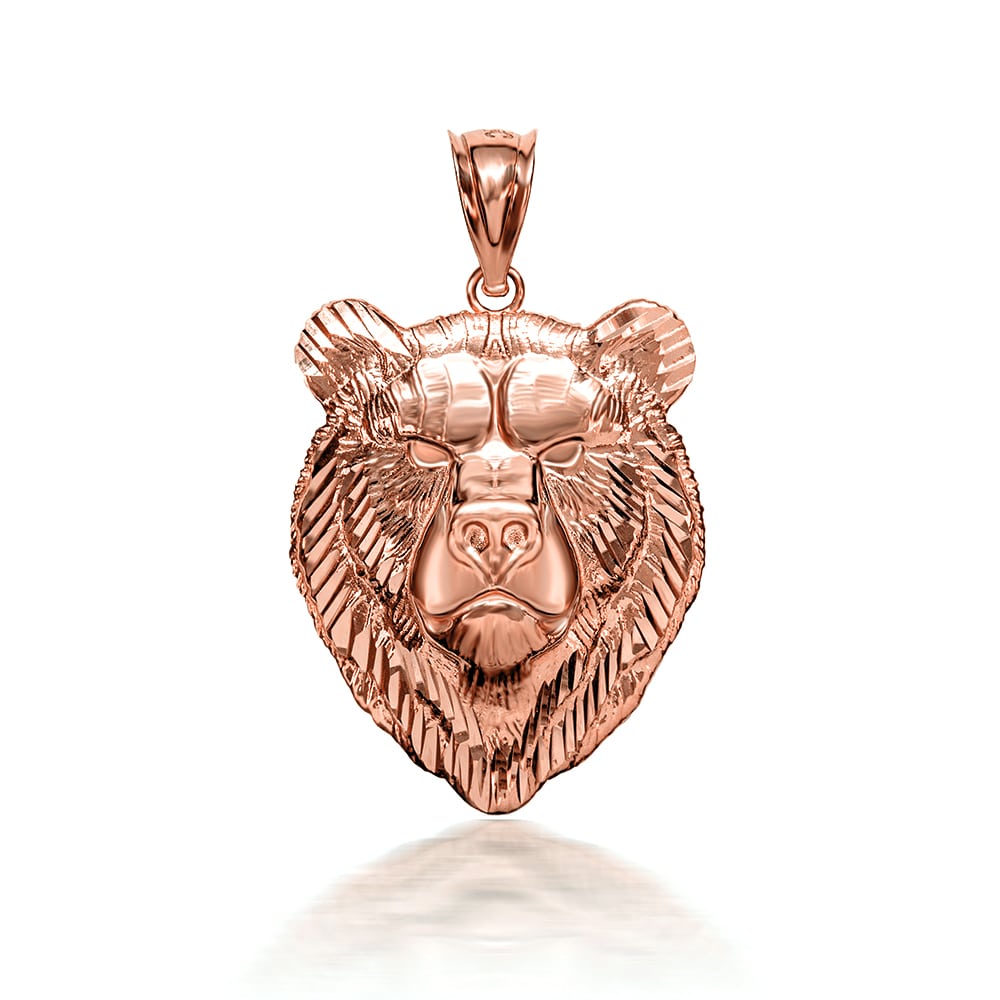 Gold Bear Pendant Necklace, view 5