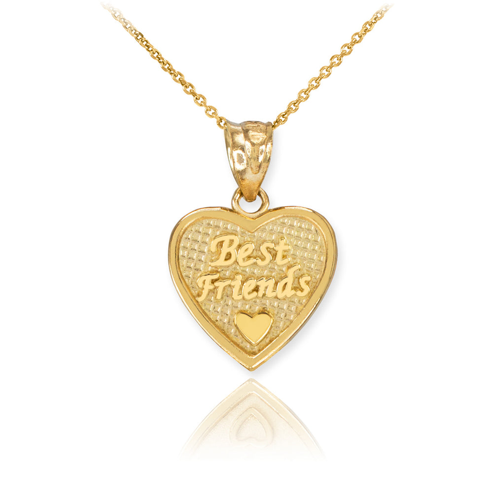 Gold 'Best Friends' Heart Charm Necklace