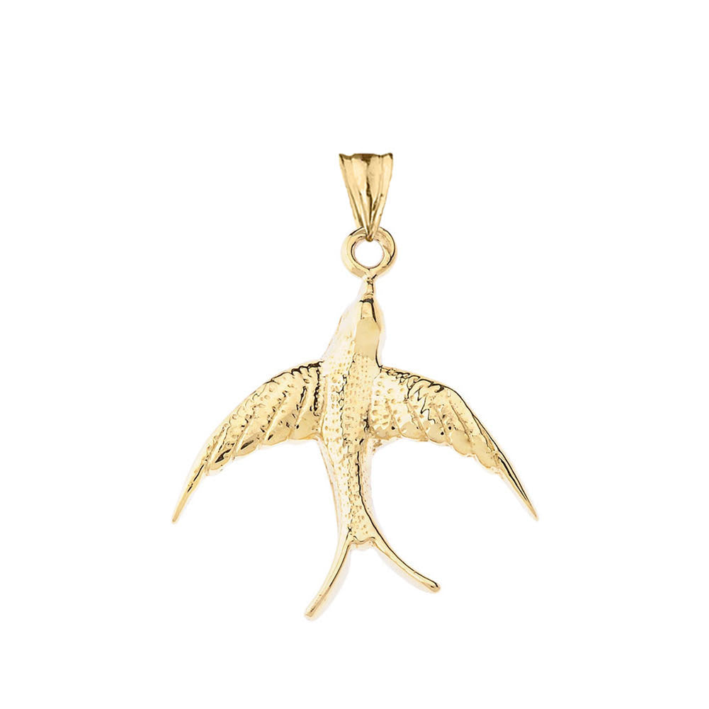 Gold Bird Pendant Necklace, view 2