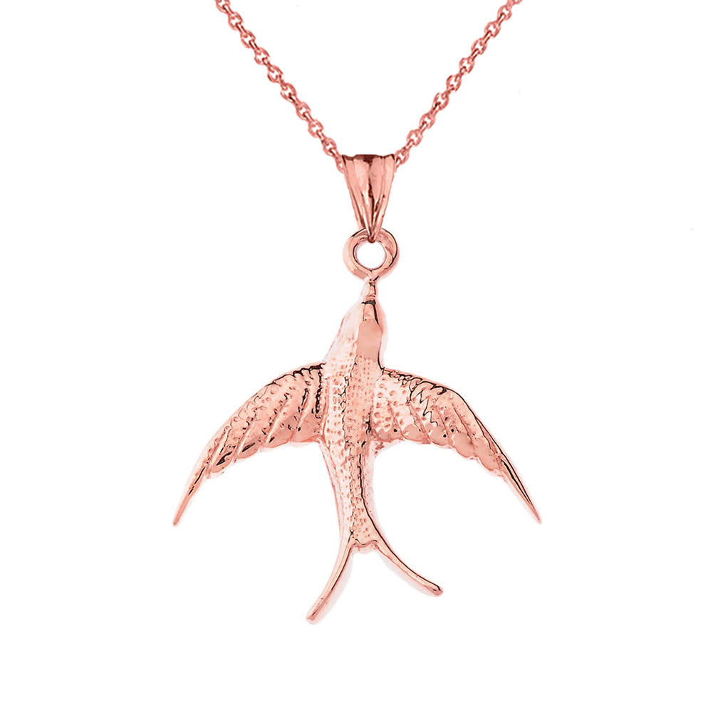 Gold Bird Pendant Necklace, view 3