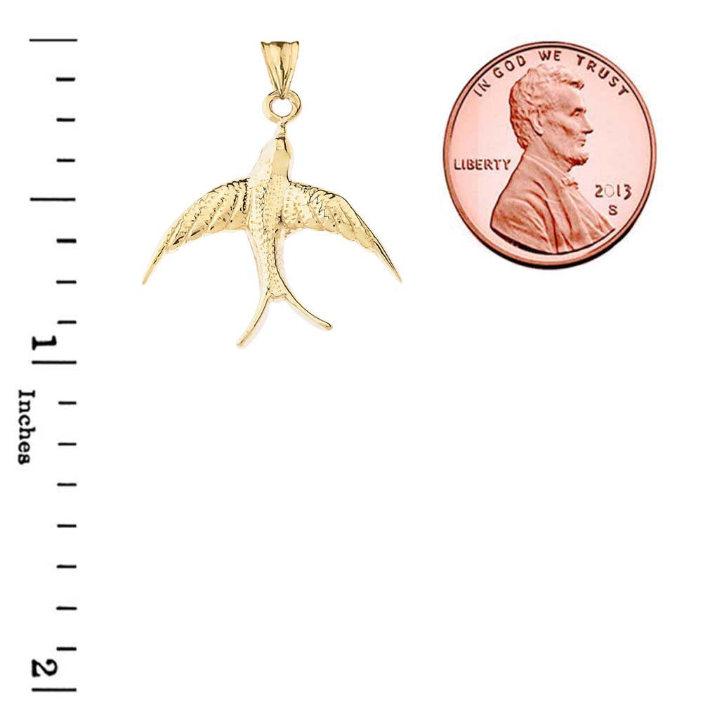 Gold Bird Pendant Necklace, view 7