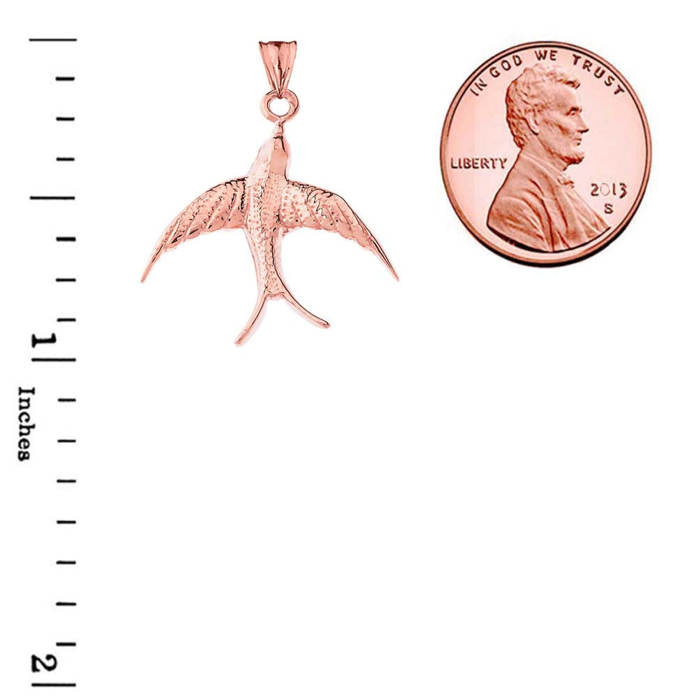 Gold Bird Pendant Necklace, view 8