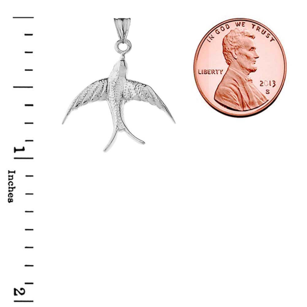 Gold Bird Pendant Necklace, view 9