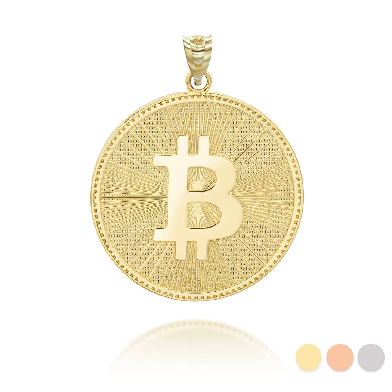 Gold Bitcoin Medallion Pendant Necklace