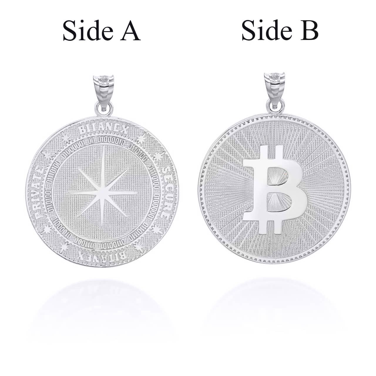 Gold Bitcoin Medallion Pendant Necklace, view 18