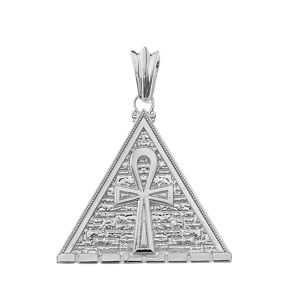 Gold Bold Ankh Pyramid Pendant Necklace, view 5
