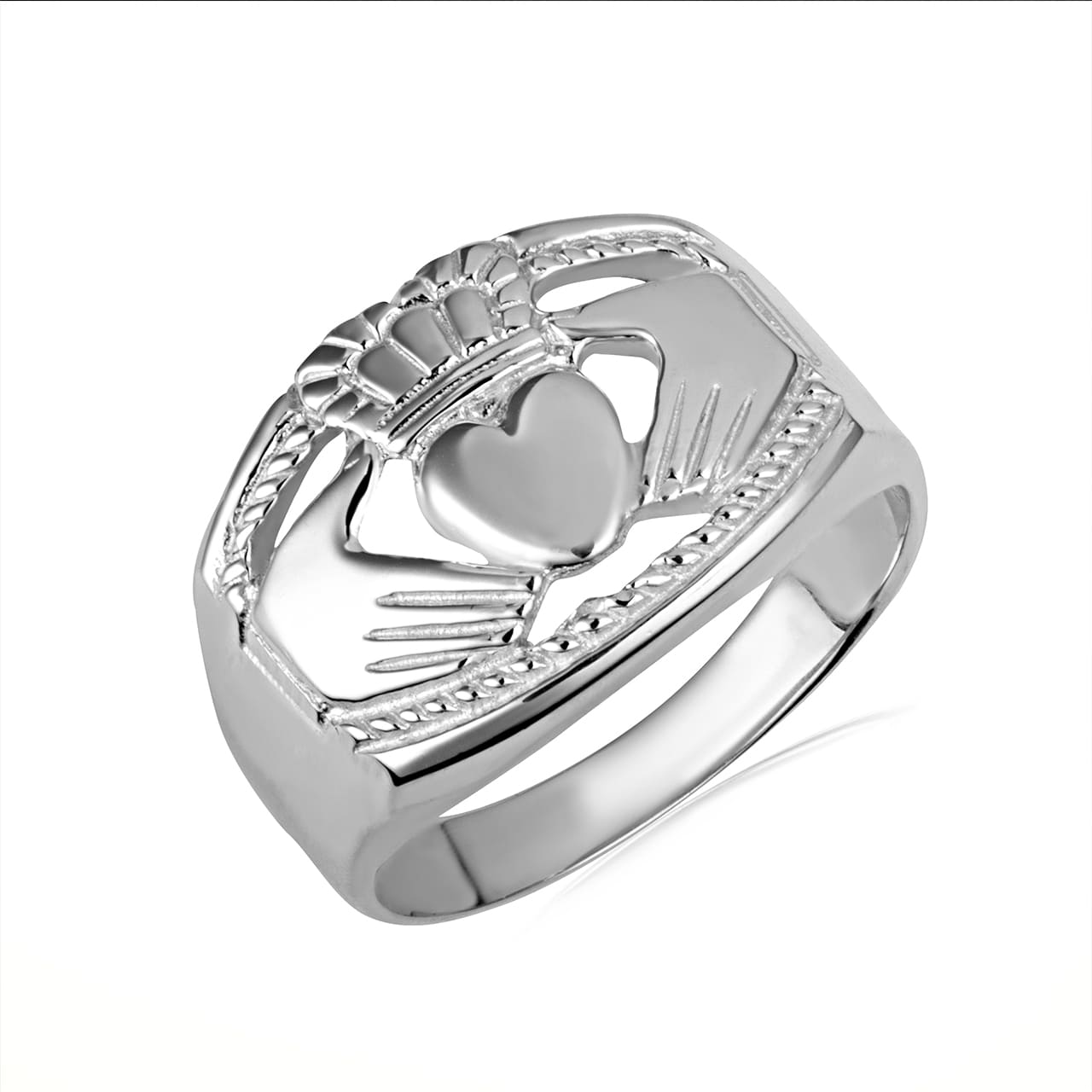 Gold Bold Claddagh Men's Ring, view 3