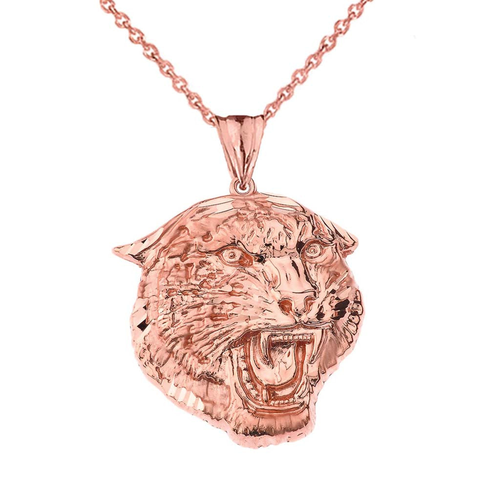 Gold Bold Jaguar Statement Pendant Necklace (Large), view 4