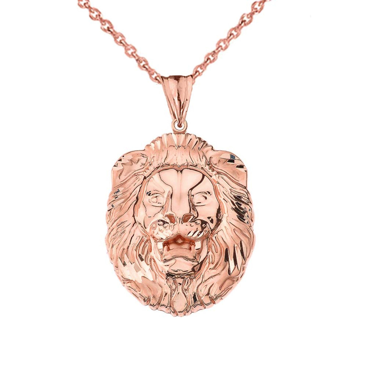 Gold Bold Lion Statement Pendant Necklace (Large), view 9