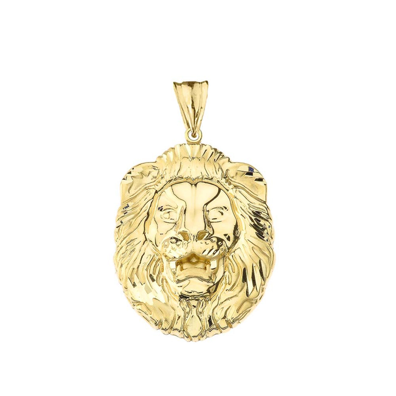 Gold Bold Lion Statement Pendant Necklace (Large), view 10