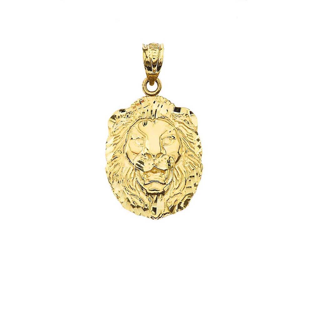 Gold Bold Lion Statement Small Pendant Necklace (0.97"), view 2