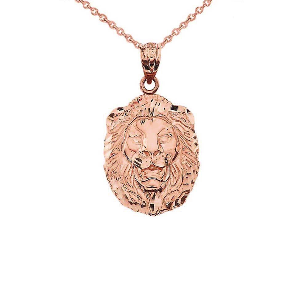 Gold Bold Lion Statement Small Pendant Necklace (0.97"), view 4