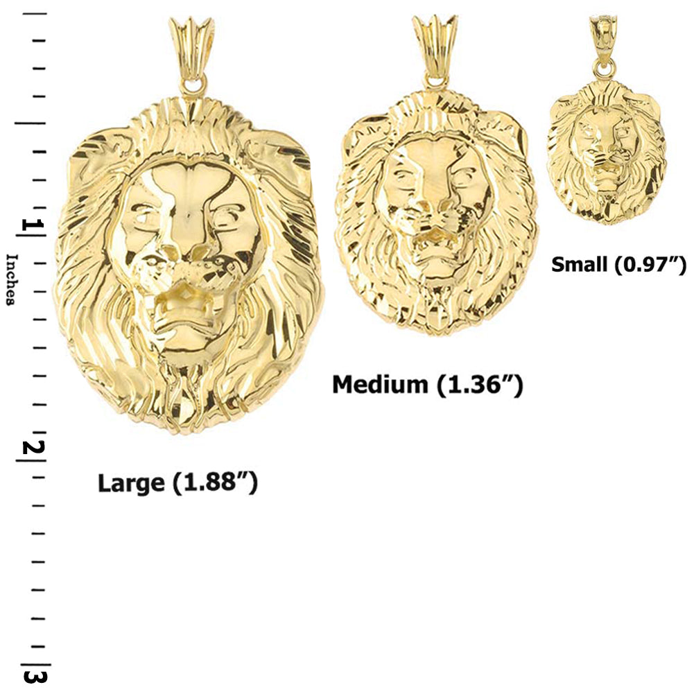 Gold Bold Lion Statement Small Pendant Necklace (0.97"), view 7