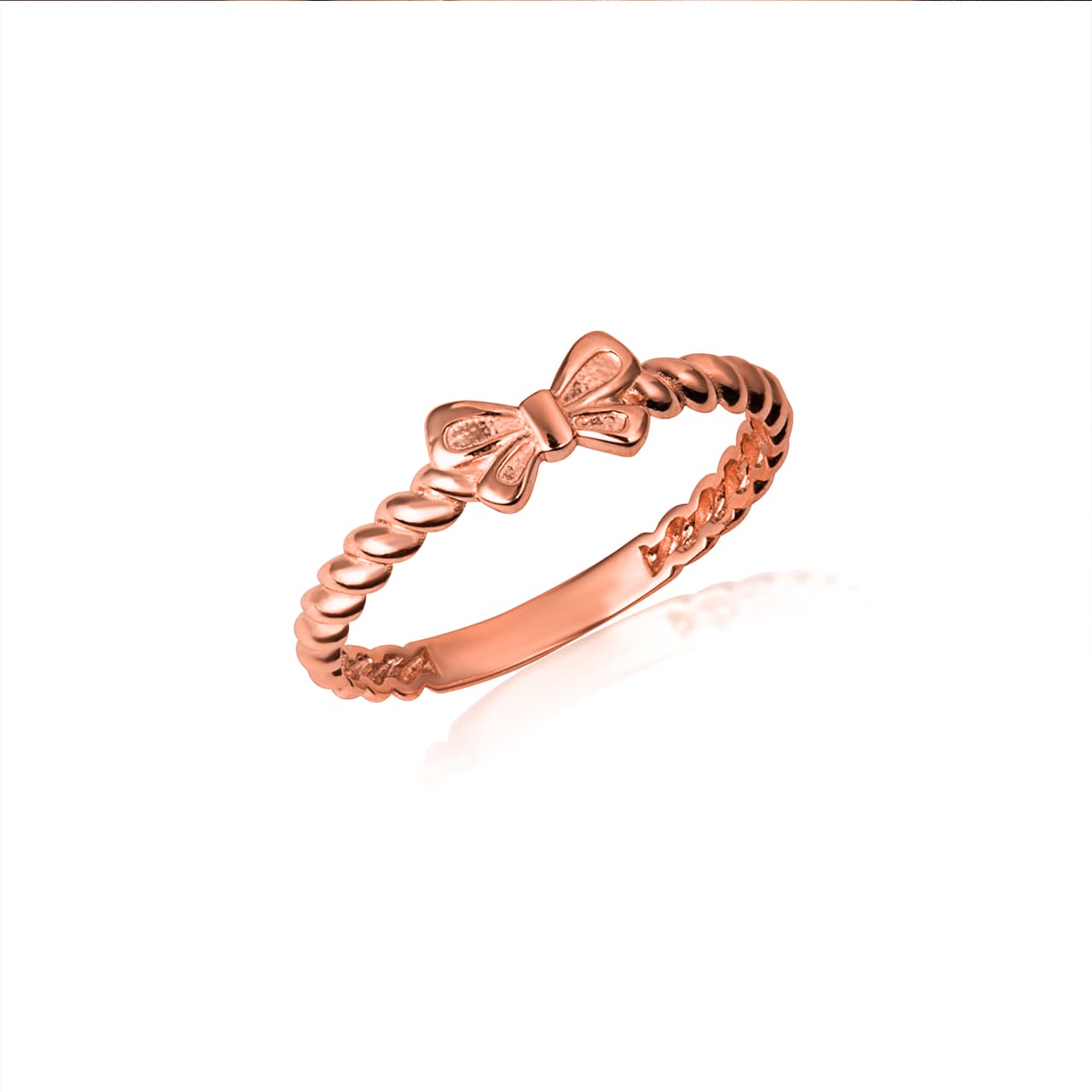 Gold Bow Tie Ribbon Rope Ring, view 3