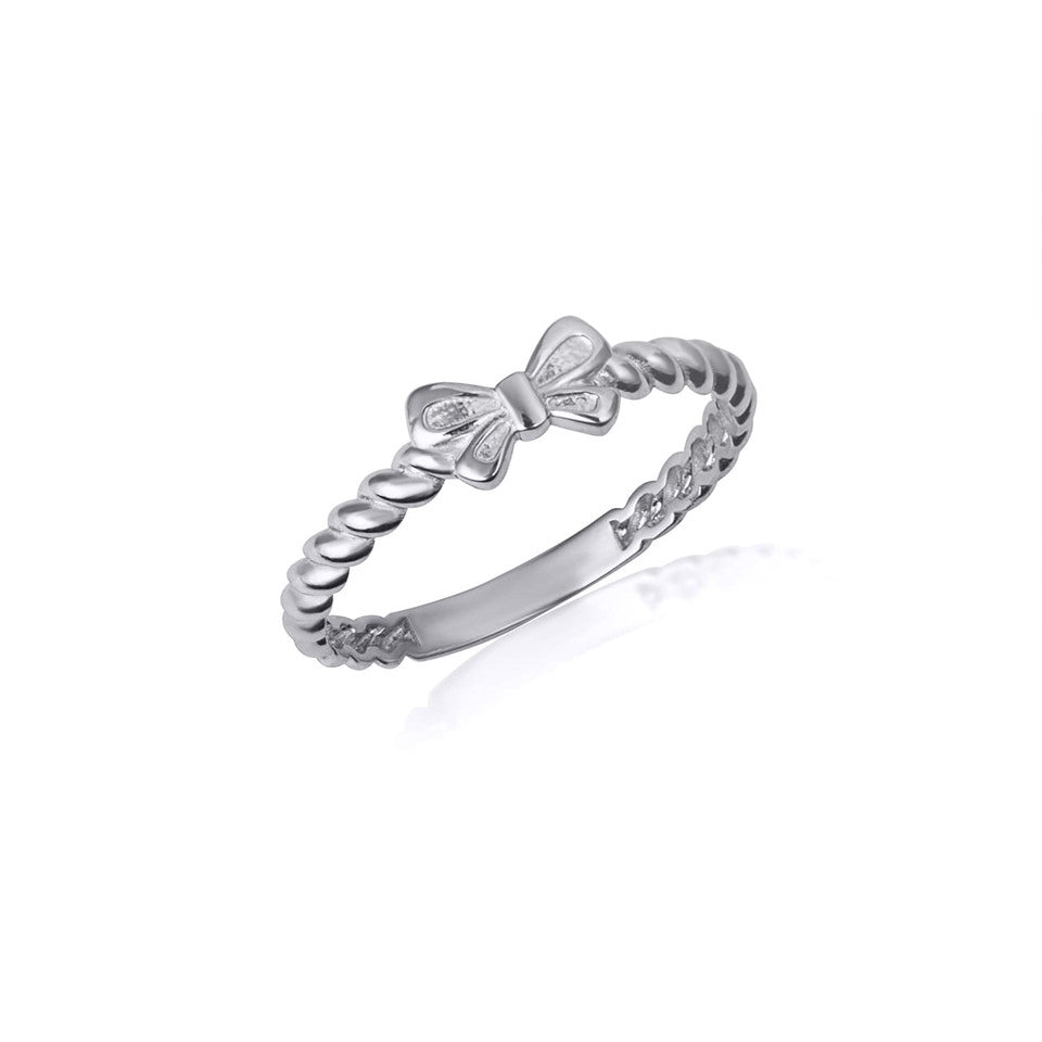 Gold Bow Tie Ribbon Rope Ring, view 4