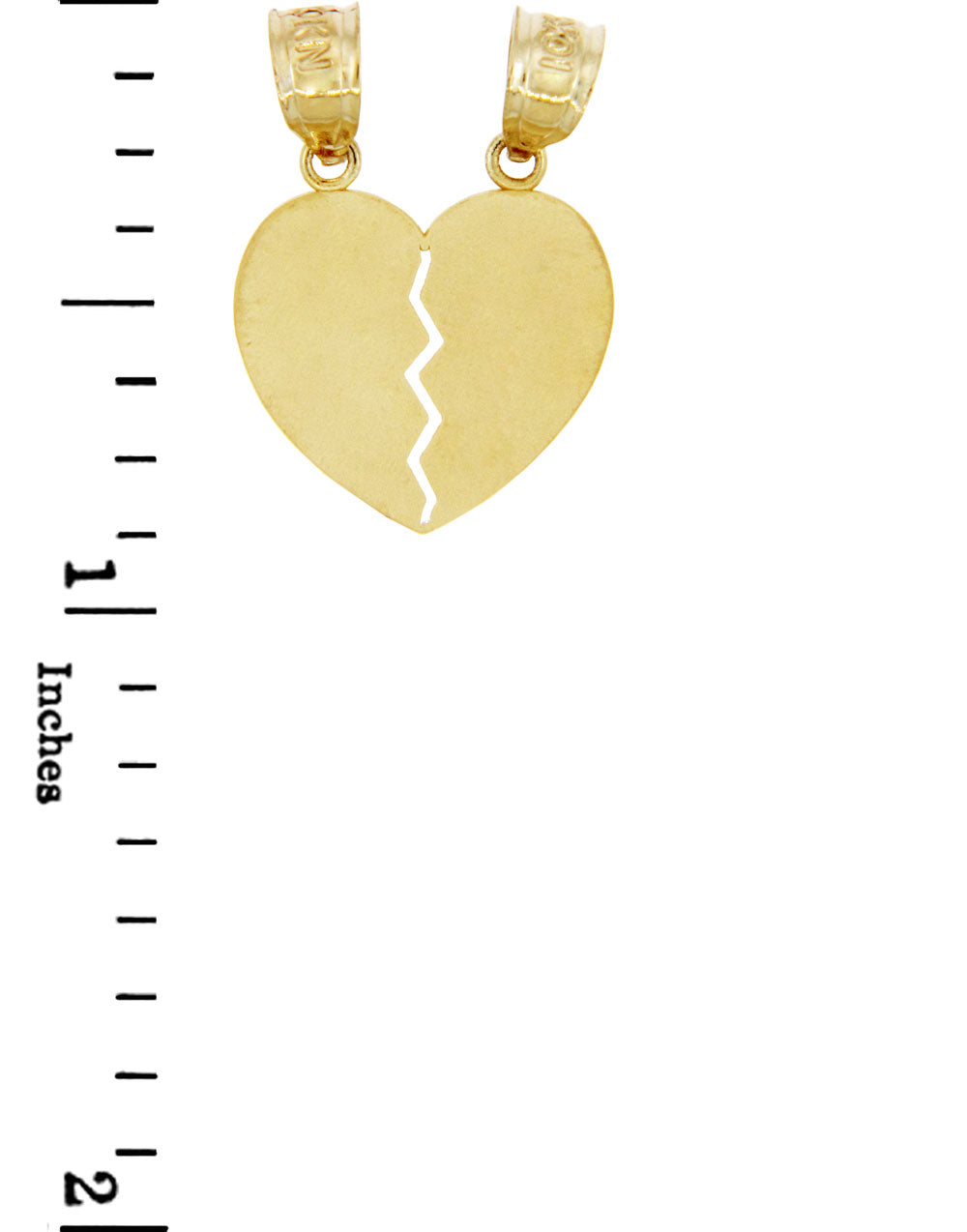 Gold Breakable Heart Pendant, view 2