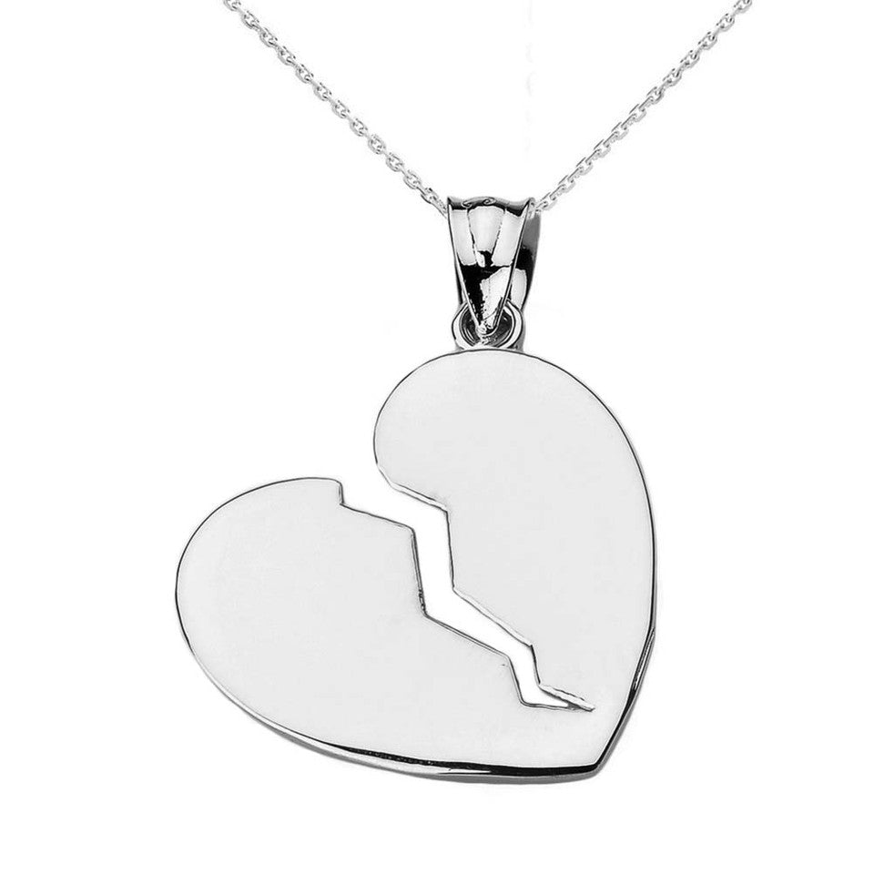Gold Broken Heart Pendant Necklace, view 6