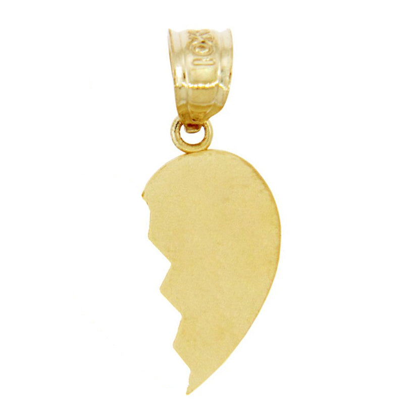 Gold Broken Heart Right Half Pendant