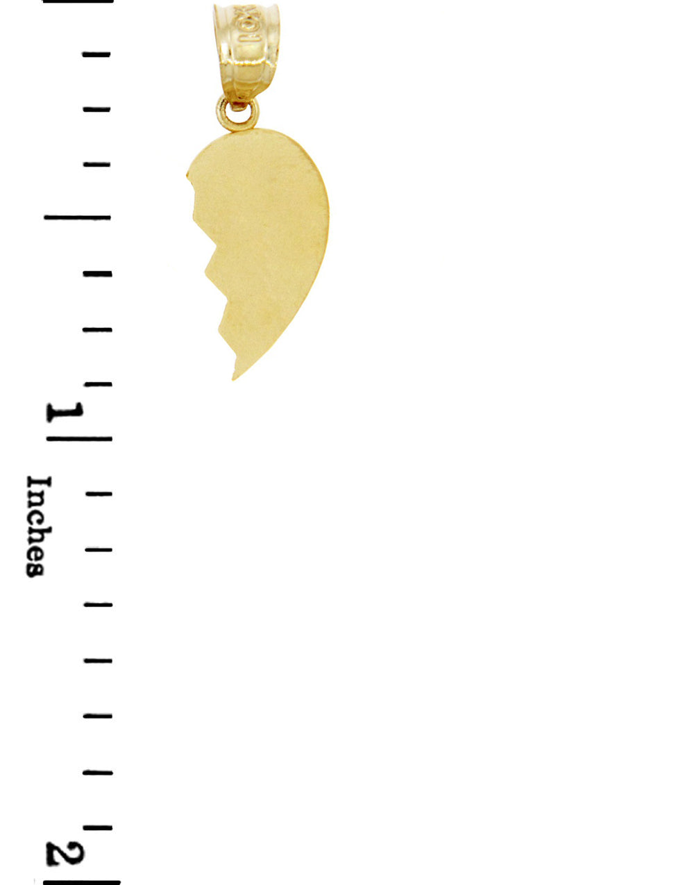 Gold Broken Heart Right Half Pendant, view 2