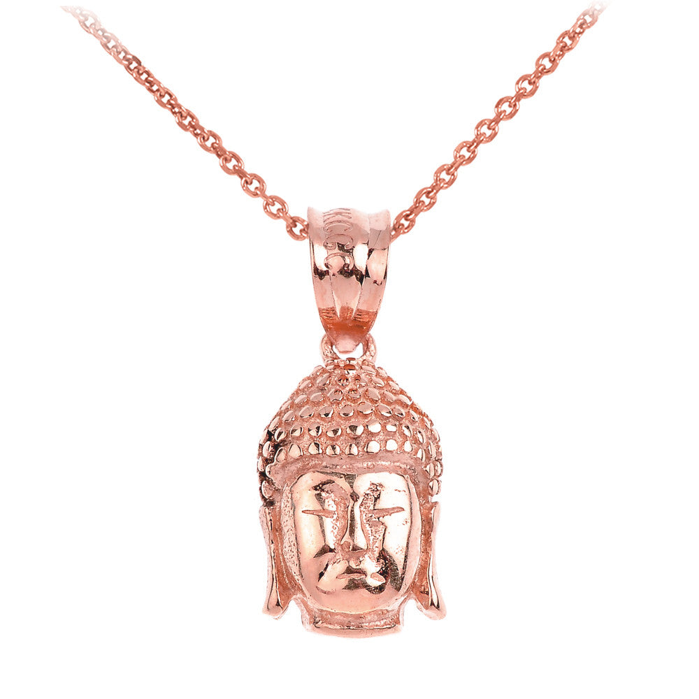 Gold Buddha Head Pendant Necklace, view 2