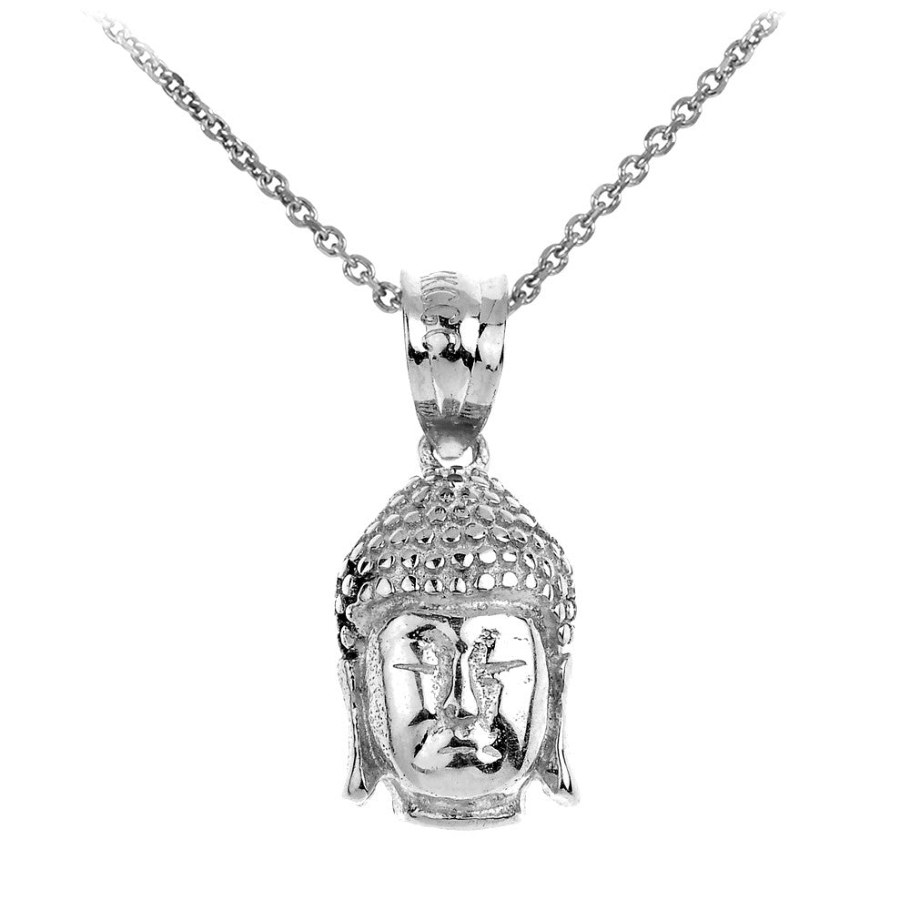 Gold Buddha Head Pendant Necklace, view 3