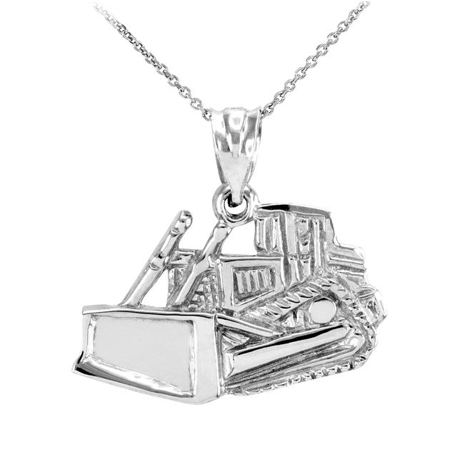 Gold Bulldozer Pendant Necklace, view 2