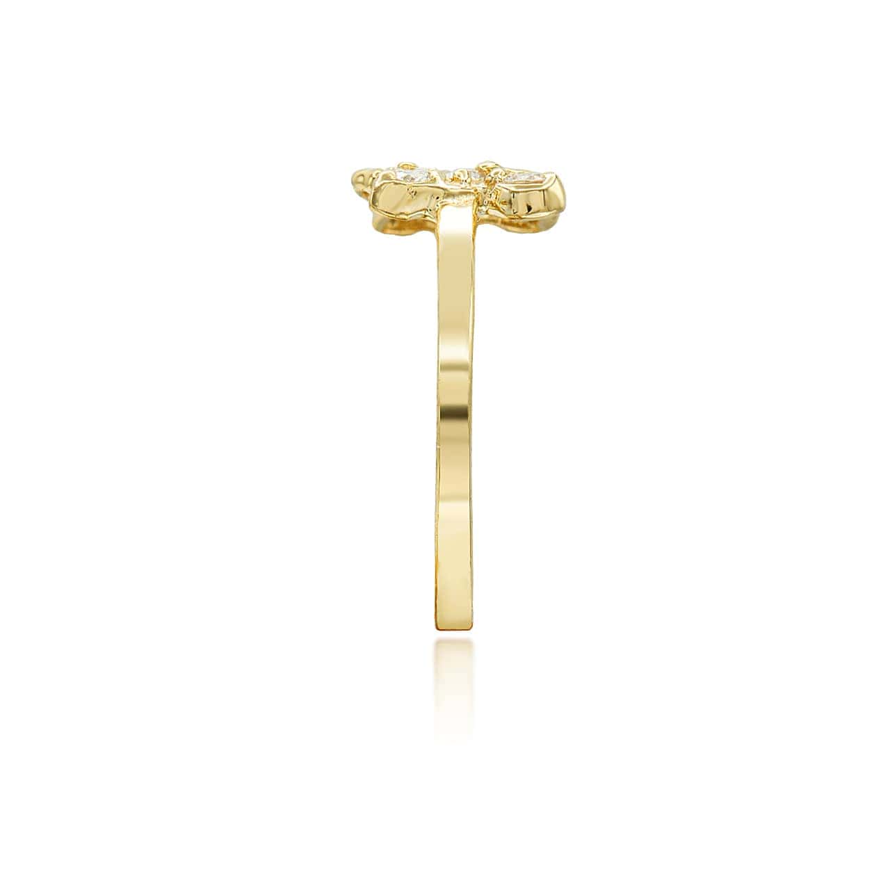 Gold Butterfly CZ Hope & Rebirth Ring, view 3