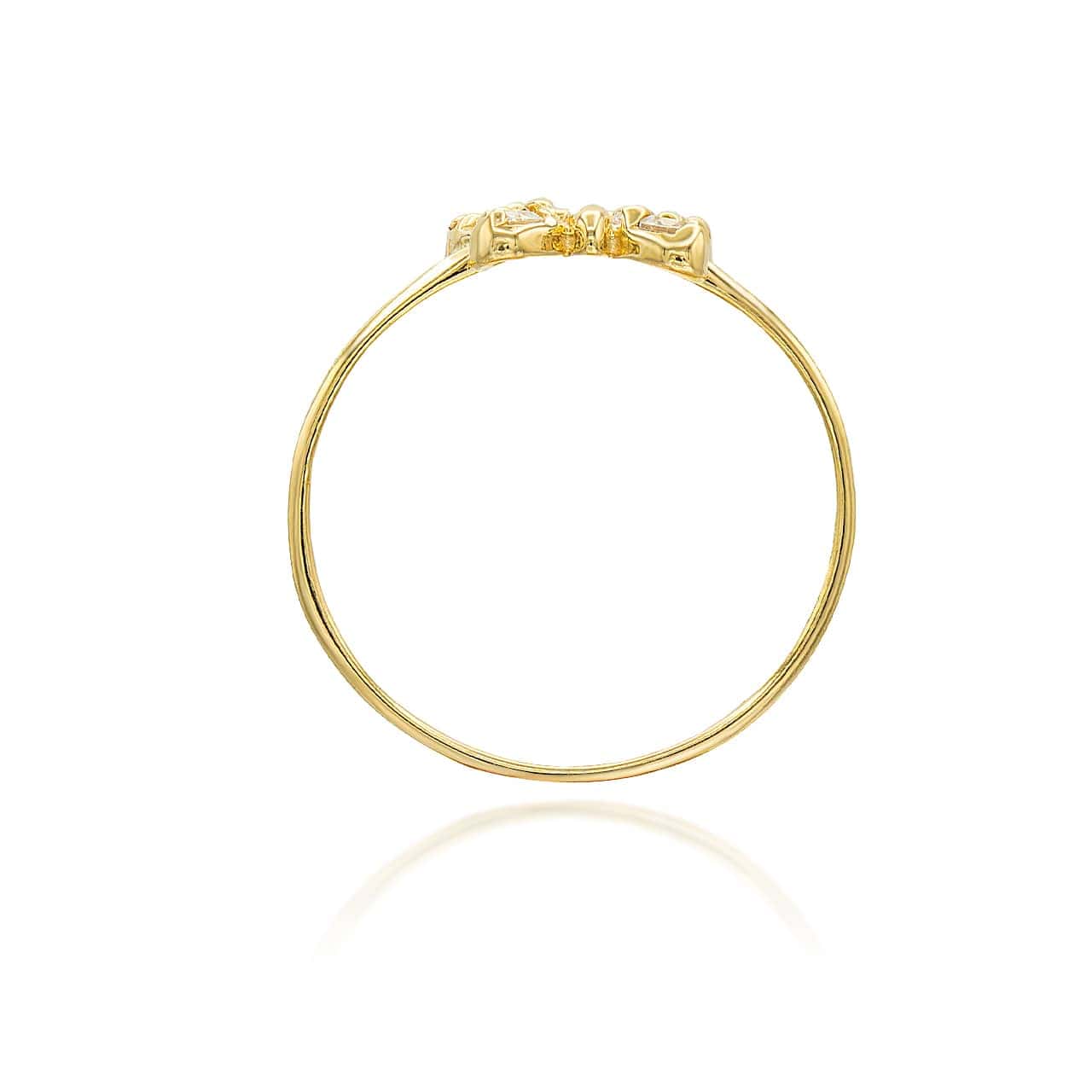Gold Butterfly CZ Hope & Rebirth Ring, view 4