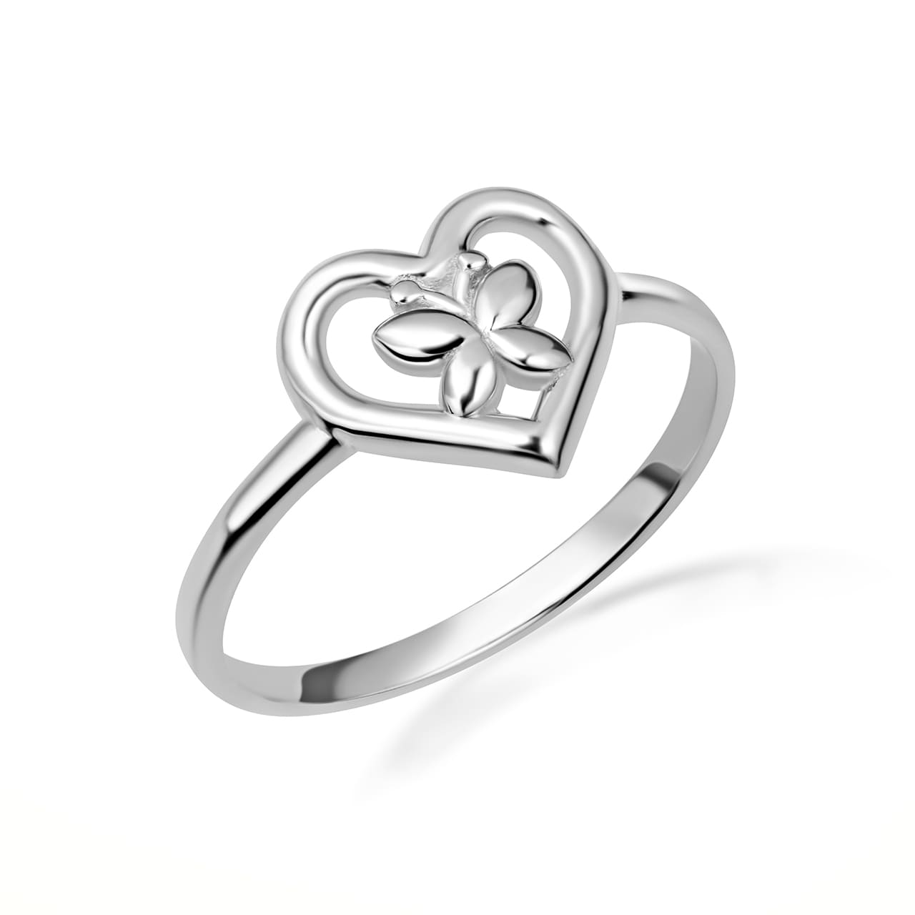 Gold Butterfly Heart Love Ring, view 4
