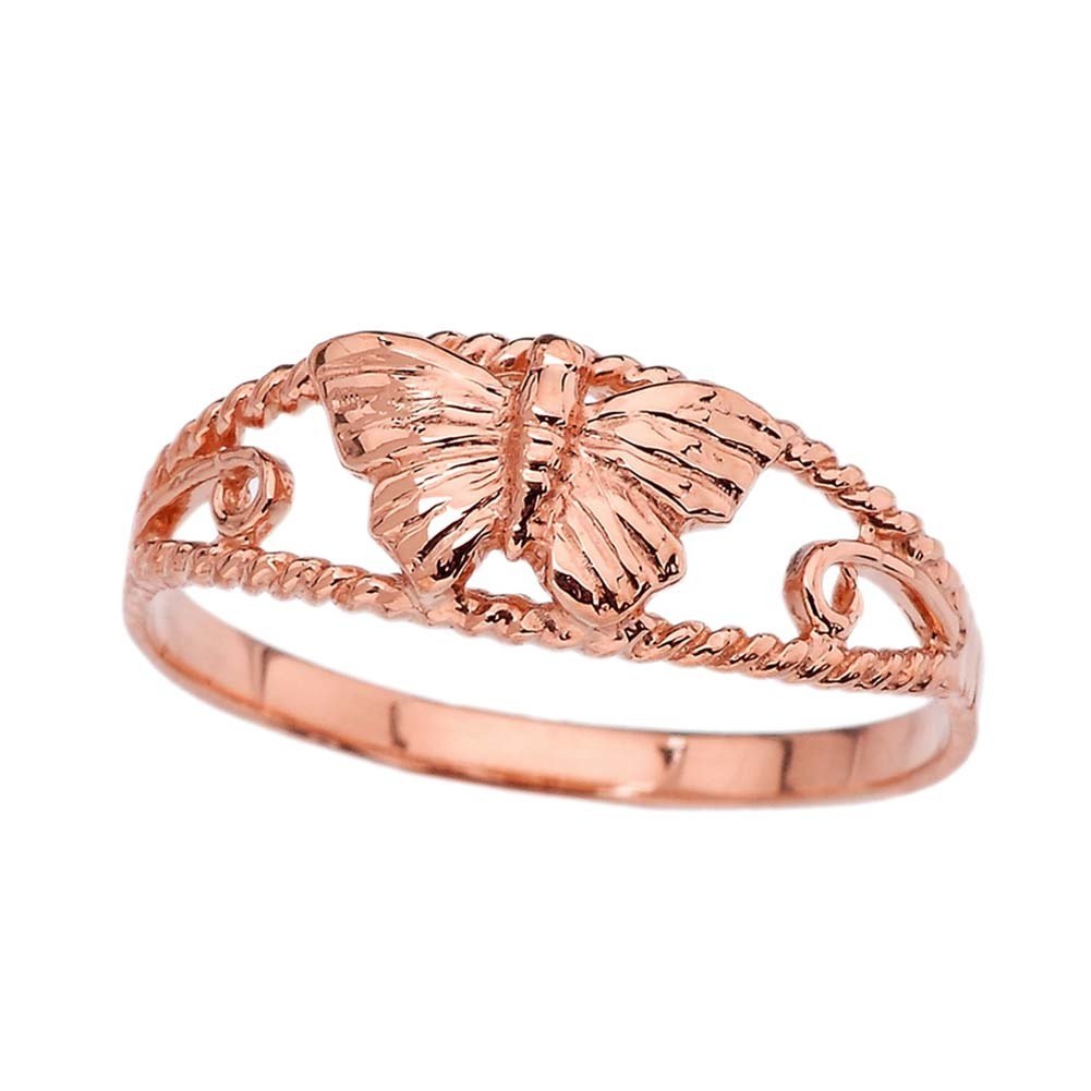 Gold Butterfly Rope Ring, view 2