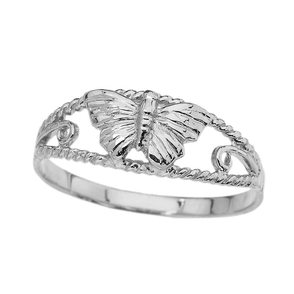 Gold Butterfly Rope Ring, view 3