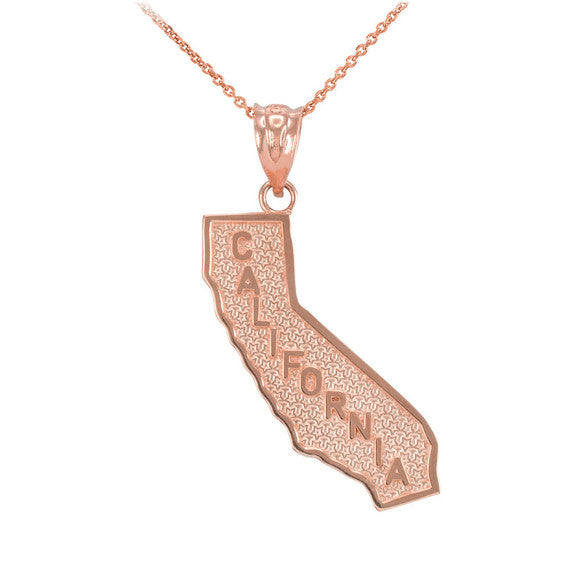 Gold California State Map Pendant Necklace, view 2