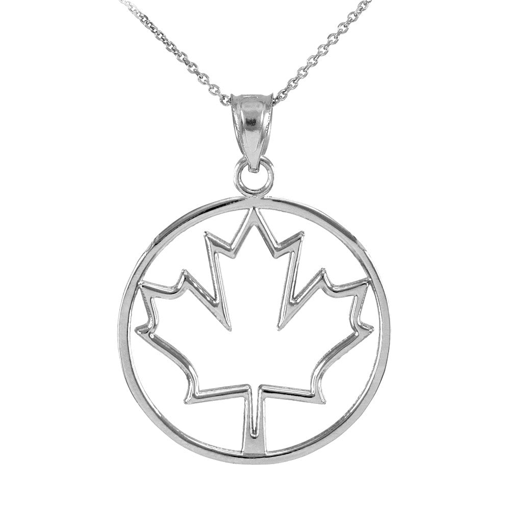 Gold Canadian Maple Leaf Pendant Necklace, view 3