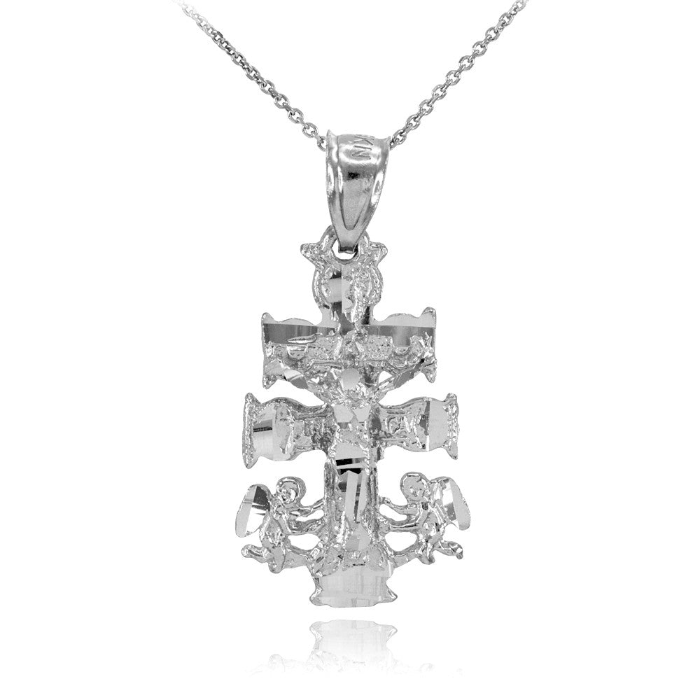 Gold Caravaca Crucifix Cross Charm Pendant Necklace, view 3