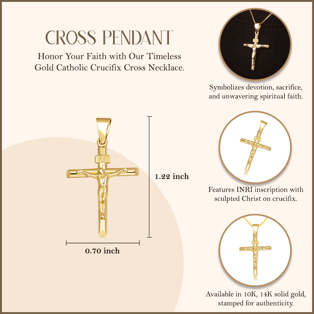 Gold Catholic Crucifix, view 4