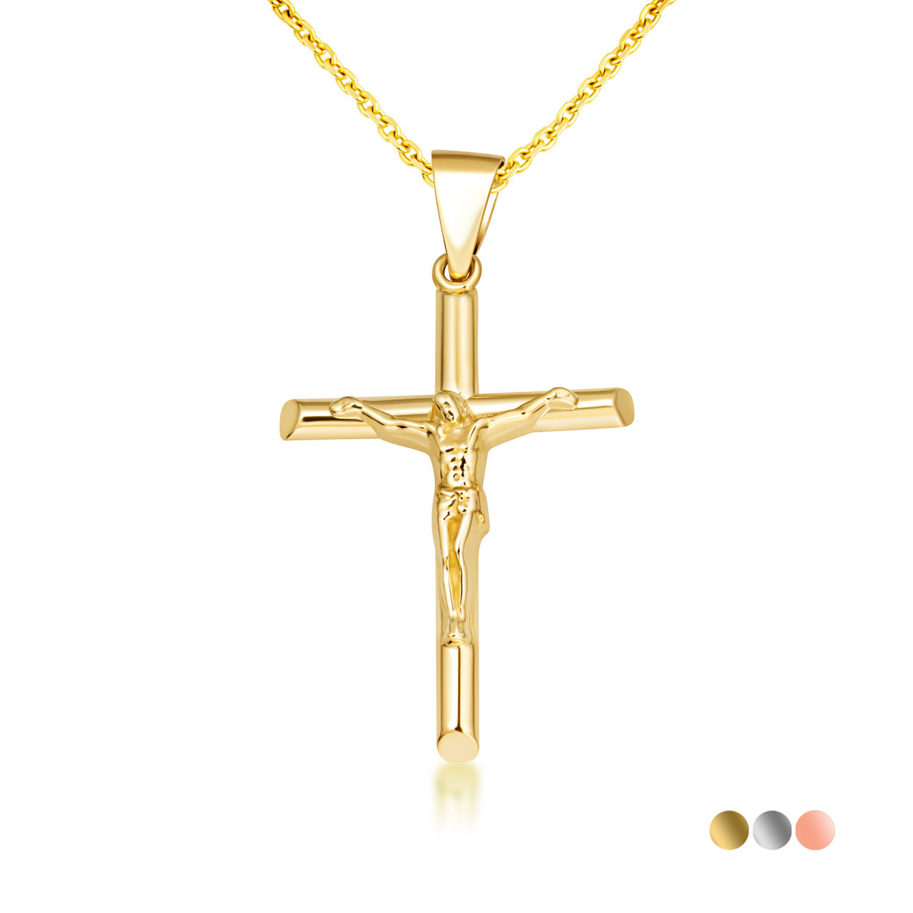 Gold Catholic Crucifix Pendant