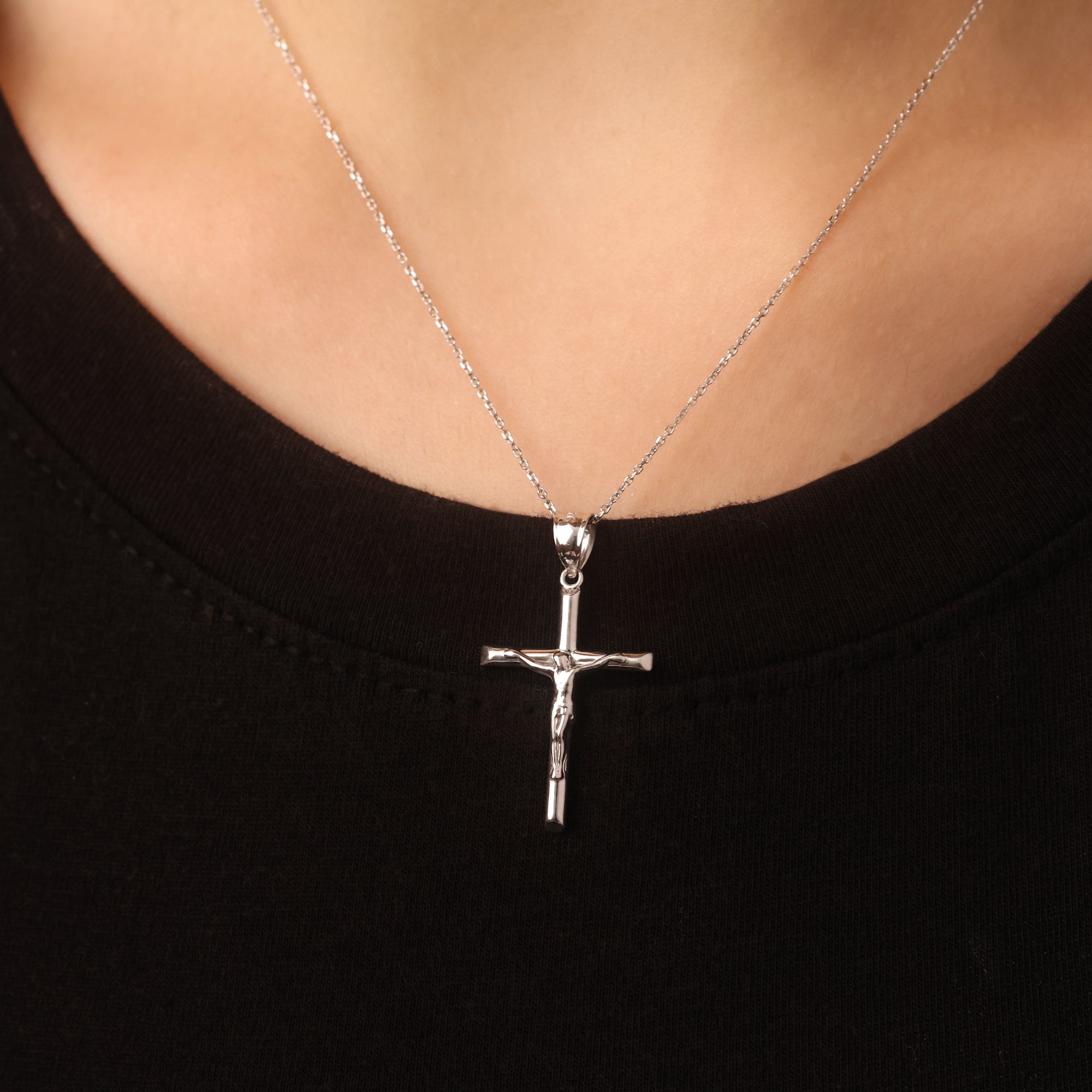 Gold Catholic Crucifix Pendant, view 3