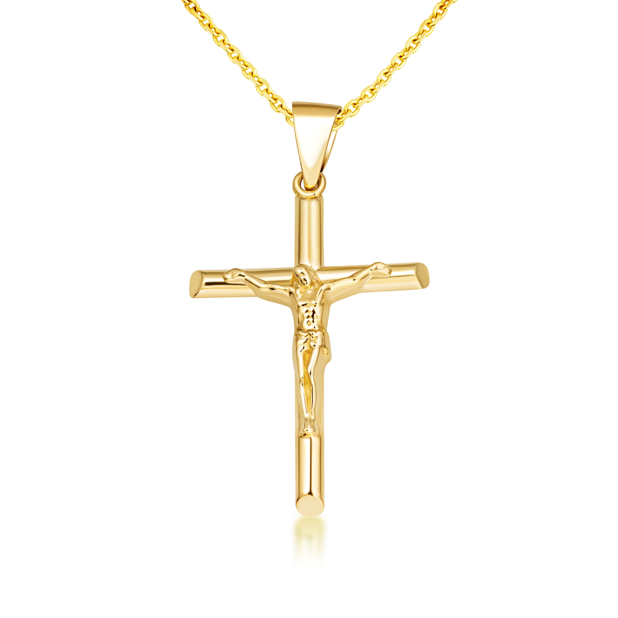 Gold Catholic Crucifix Pendant, view 5