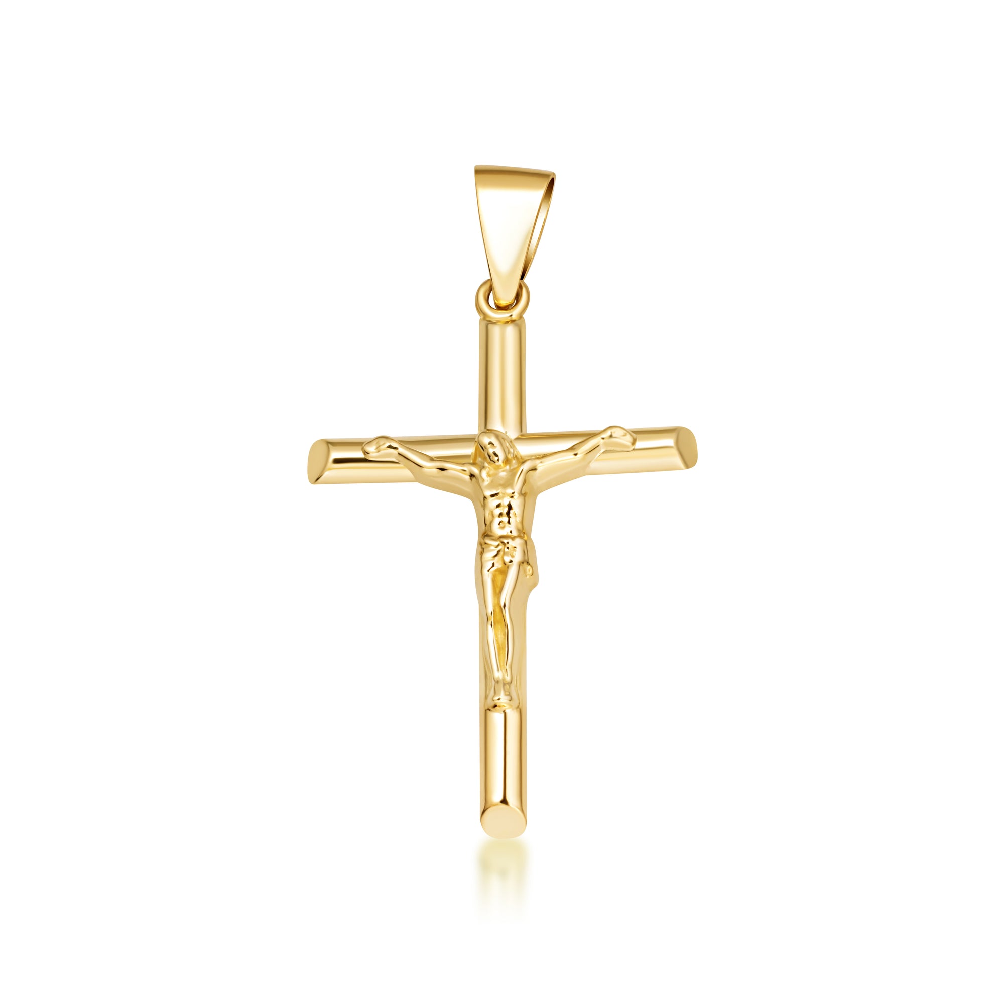 Gold Catholic Crucifix Pendant, view 10