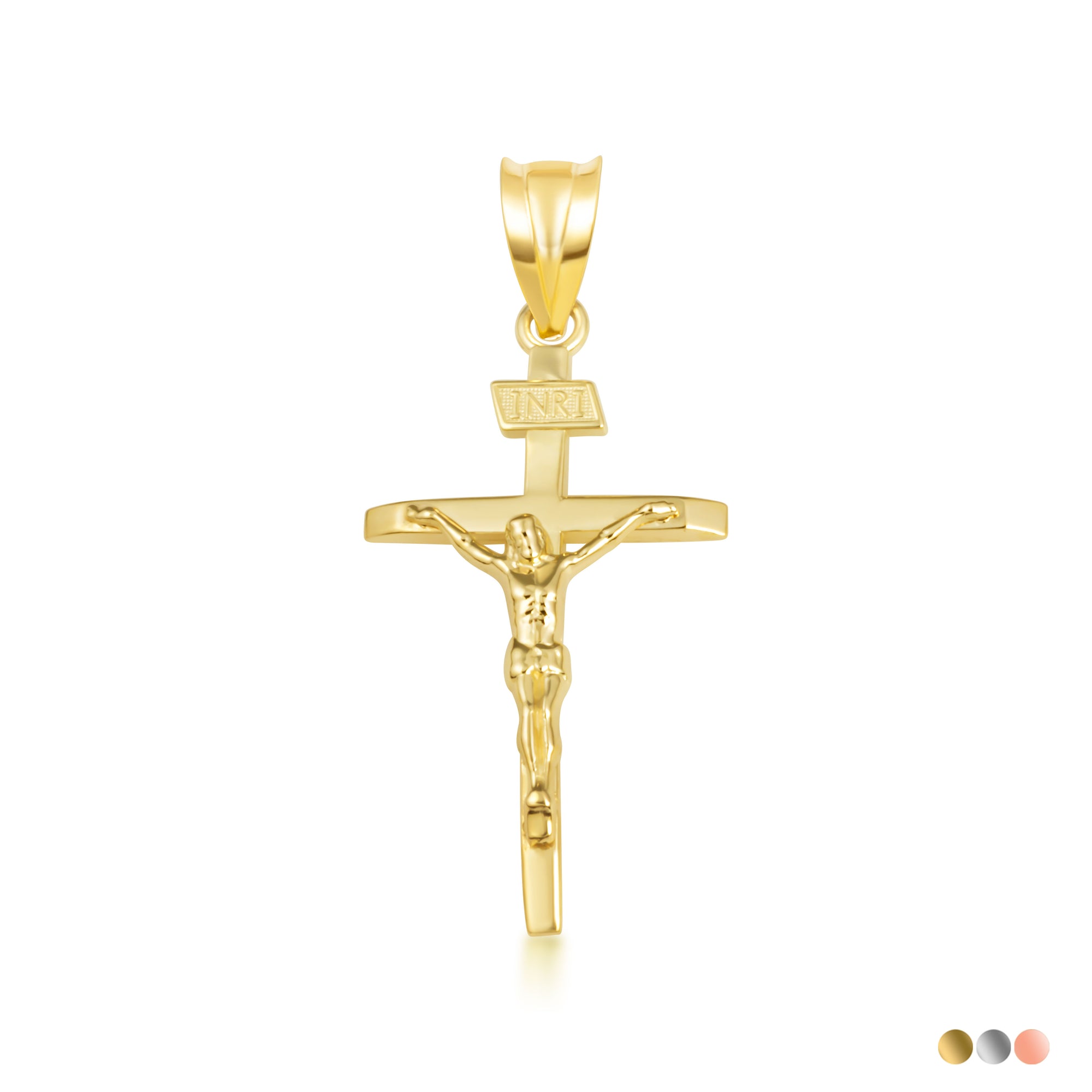 Gold Catholic Crucifix Pendant (S/M/L)