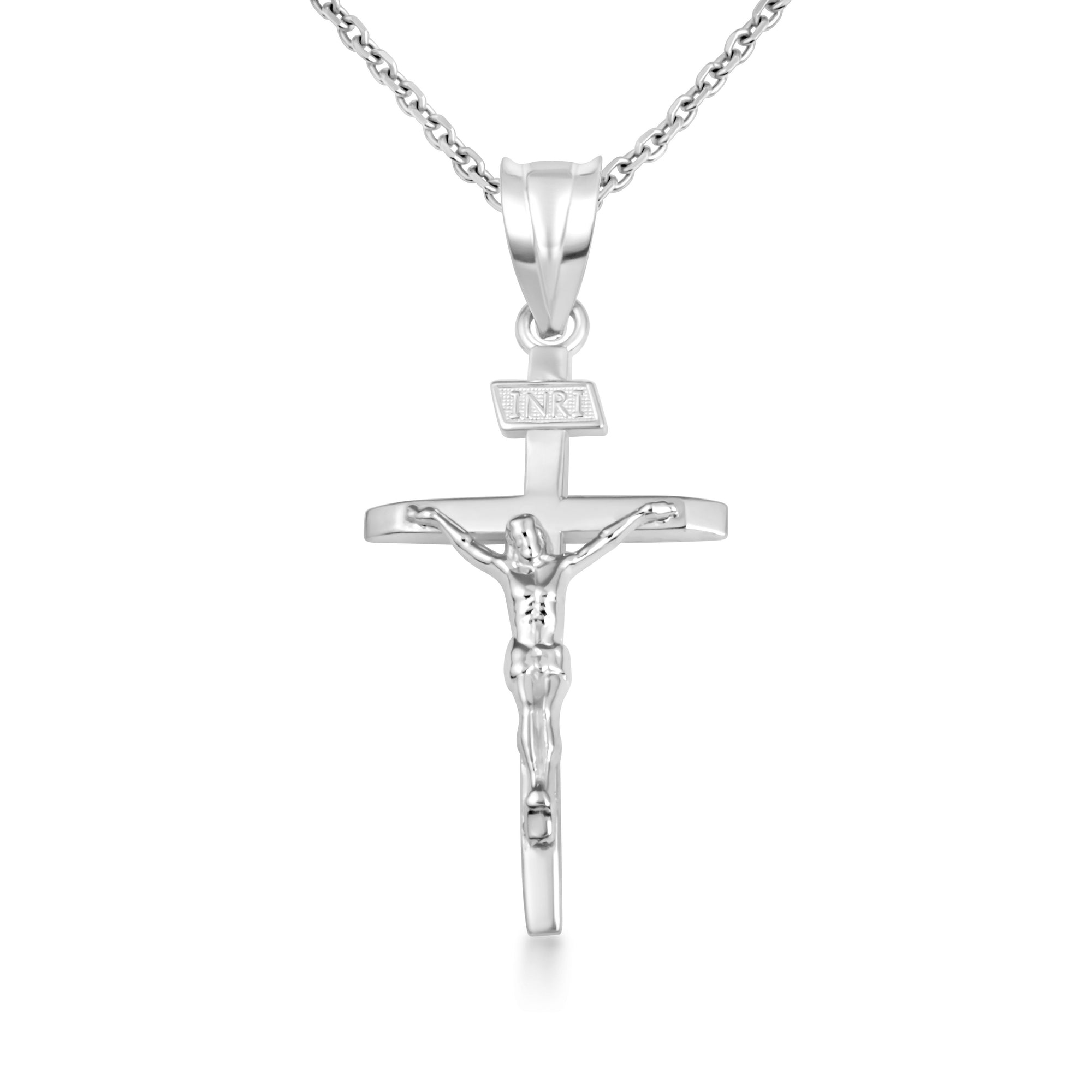 Gold Catholic Crucifix Pendant (S/M/L), view 9