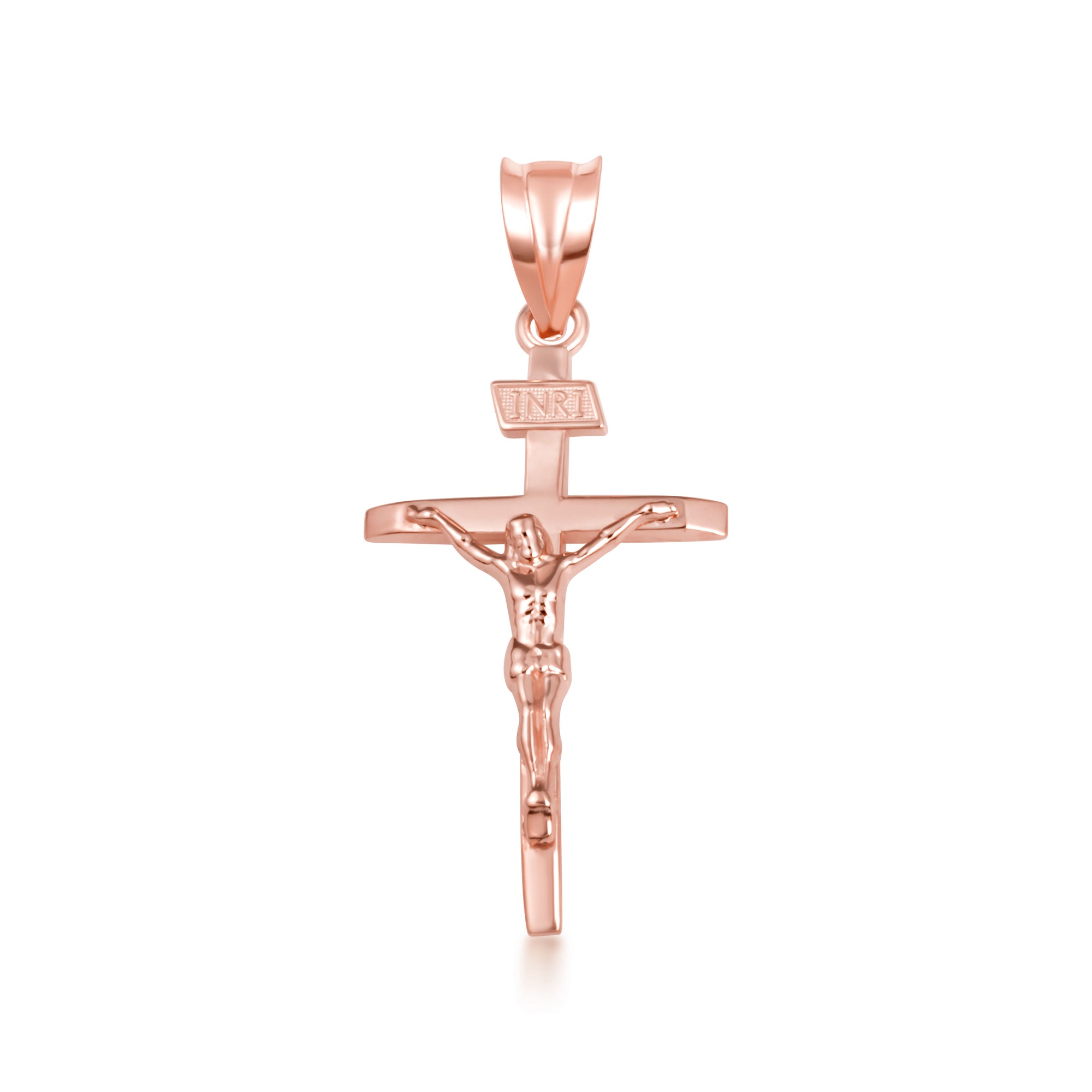 Gold Catholic Crucifix Pendant (S/M/L), view 10