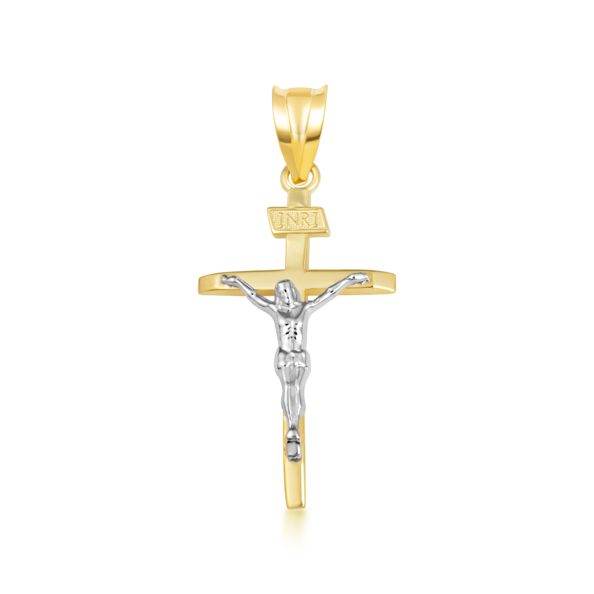 Gold Catholic Crucifix Pendant (S/M/L), view 12