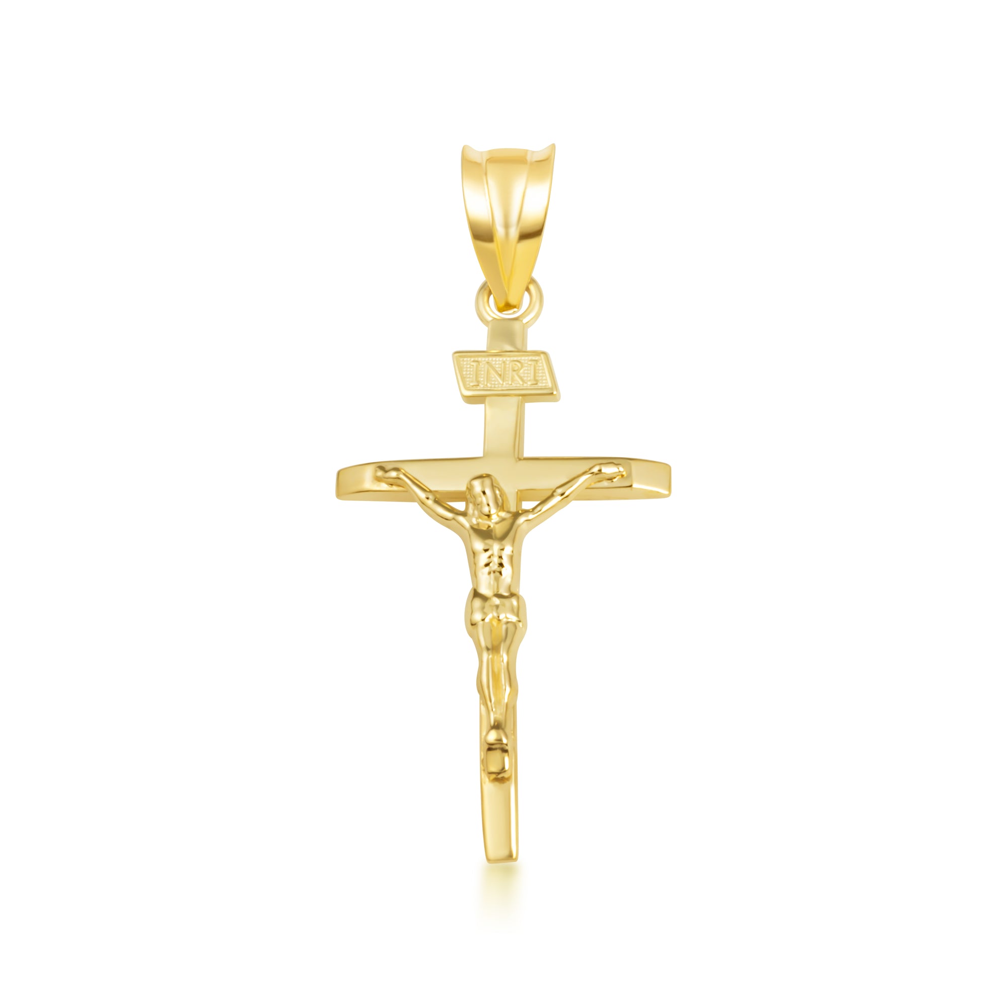 Gold Catholic Crucifix Pendant (S/M/L), view 14